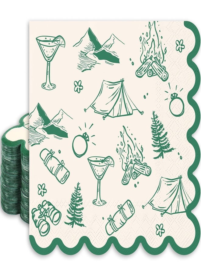 JarThenaAMCS مناديل ورقية خضراء للاستخدام مرة واحدة من JarThenaAMCS، 50 قطعة، لحفلات توديع العزوبية، مناسبة للتخييم والغداء، مزينة بحواف مزخرفة، مثالية لحفلات الزفاف وأعياد الميلاد. - Image 1